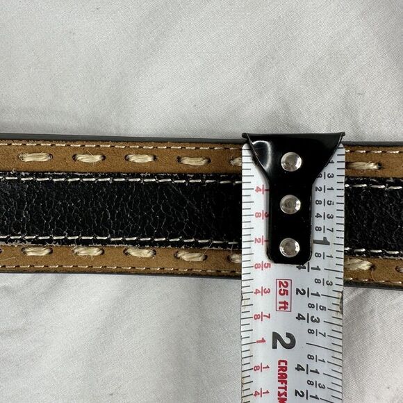 DBL Barrel Mens Fine Genuine Leather Goods Belt Brown Black Casual Adjustable 46 - Picture 8 of 9